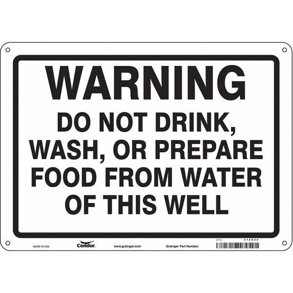 Safety Sign, 10 in Height, 14 in Width, Aluminum, Horizontal Rectangle, English, 470H50
