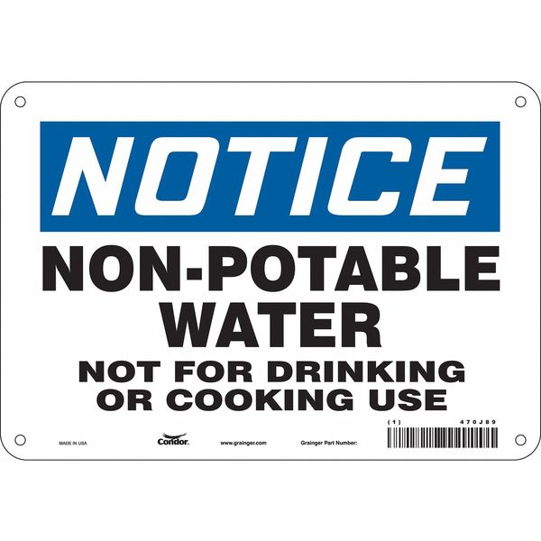 Safety Sign, 7 in Height, 10 in Width, Aluminum, Vertical Rectangle, English, 470J89