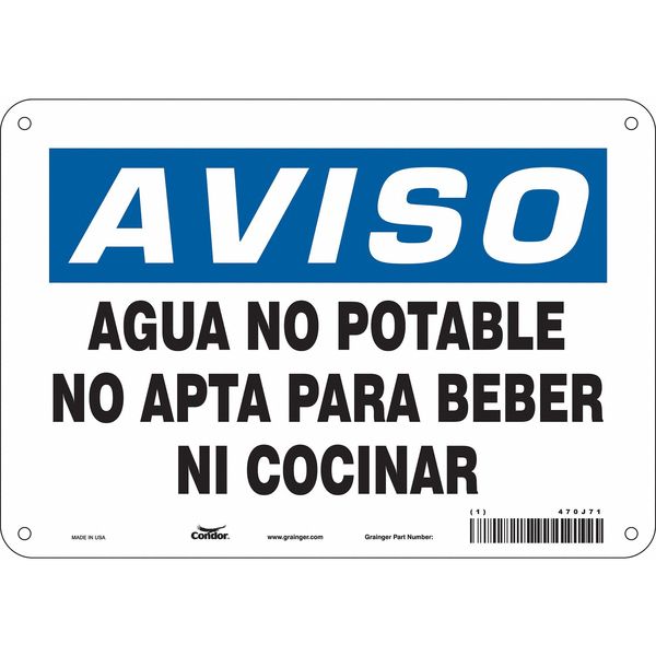 Safety Sign, 7 in Height, 10 in Width, Aluminum, Vertical Rectangle, English, 470J71