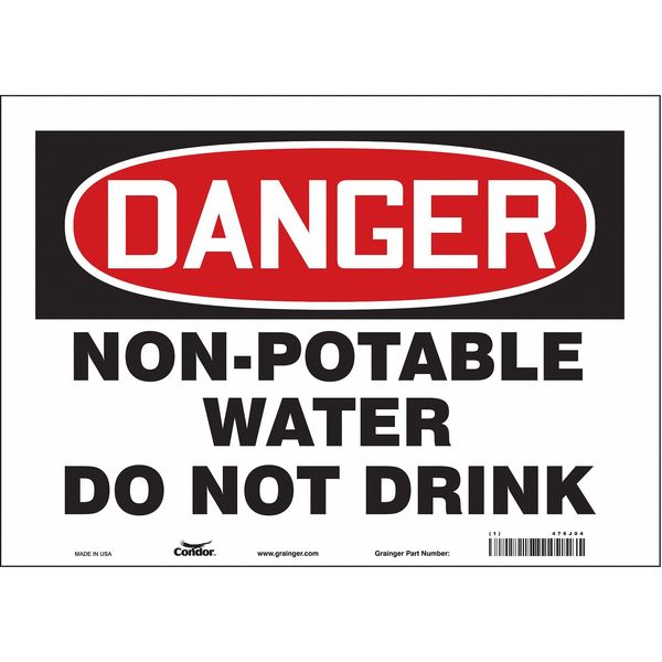 Safety Sign, 10 in Height, 14 in Width, Vinyl, Horizontal Rectangle, English, 470J04