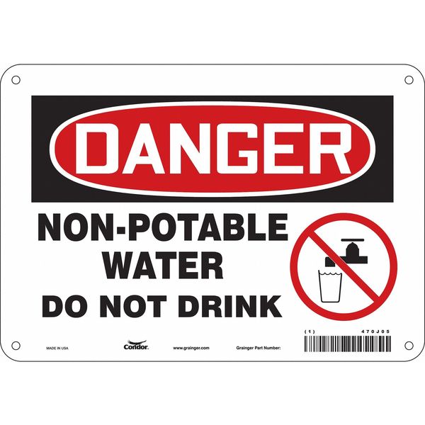 Safety Sign, 7 in Height, 10 in Width, Aluminum, Vertical Rectangle, English, 470J05