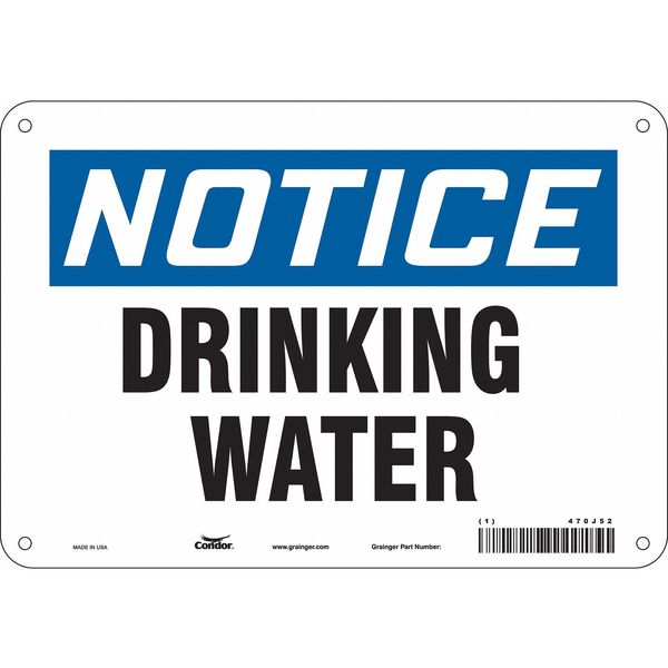 Safety Sign, 7 in Height, 10 in Width, Aluminum, Vertical Rectangle, English, 470J52