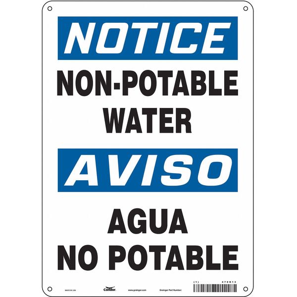 Safety Sign, 14 in Height, 10 in Width, Aluminum, Vertical Rectangle, English, 470K13