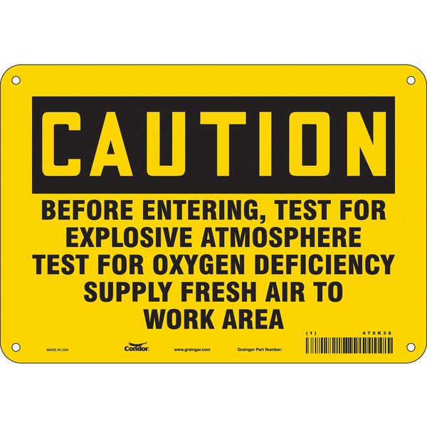 Safety Sign, 7 in Height, 10 in Width, Aluminum, Vertical Rectangle, English, 470K36