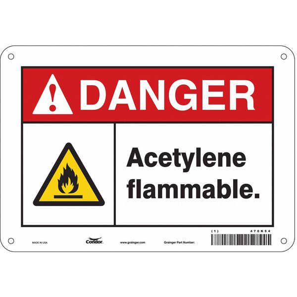 Safety Sign, 7 in Height, 10 in Width, Aluminum, Vertical Rectangle, English, 470K54