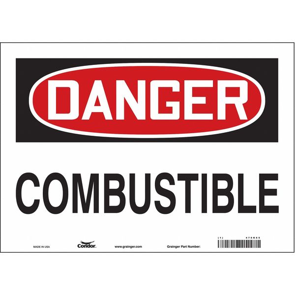 Safety Sign, 10 in Height, 14 in Width, Vinyl, Horizontal Rectangle, English, 470K65