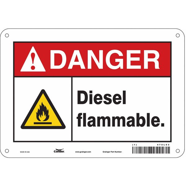 Safety Sign, 7 in Height, 10 in Width, Aluminum, Vertical Rectangle, English, 470L03