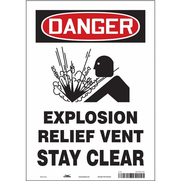 Safety Sign, 14 in Height, 10 in Width, Vinyl, Vertical Rectangle, English, 470L32