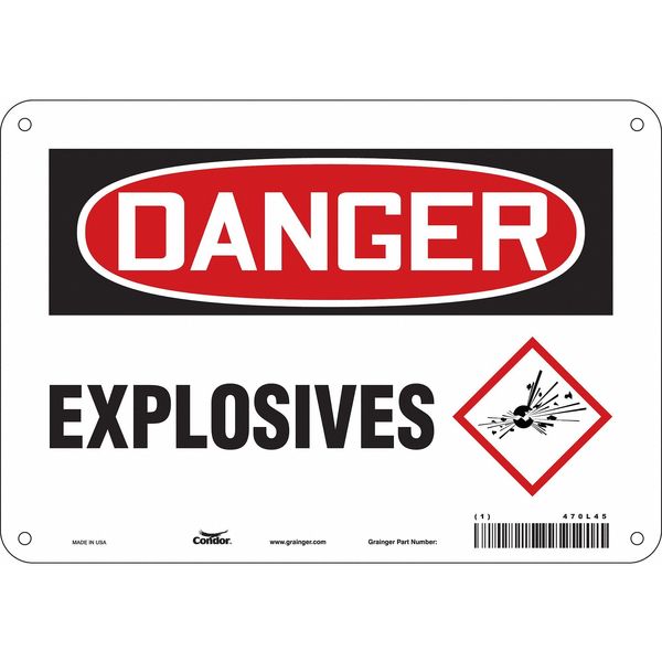 Safety Sign, 7 in Height, 10 in Width, Aluminum, Vertical Rectangle, English, 470L45