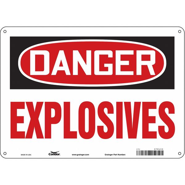 Safety Sign, 10 in Height, 14 in Width, Aluminum, Horizontal Rectangle, English, 470L54