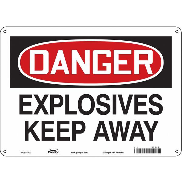 Safety Sign, 10 in Height, 14 in Width, Aluminum, Horizontal Rectangle, English, 470L61