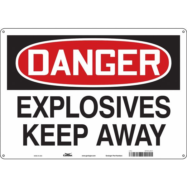 Safety Sign, 14 in H, 20 in W, Horizontal Rectangle, English, 470L62