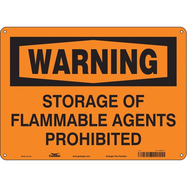 Safety Sign, 10 in Height, 14 in Width, Aluminum, Horizontal Rectangle, English, 470M81