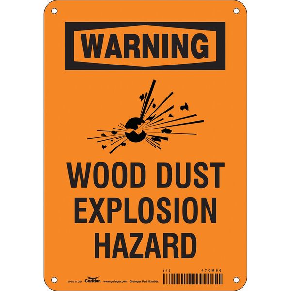 Safety Sign, 10 in Height, 7 in Width, Aluminum, Horizontal Rectangle, English, 470M86