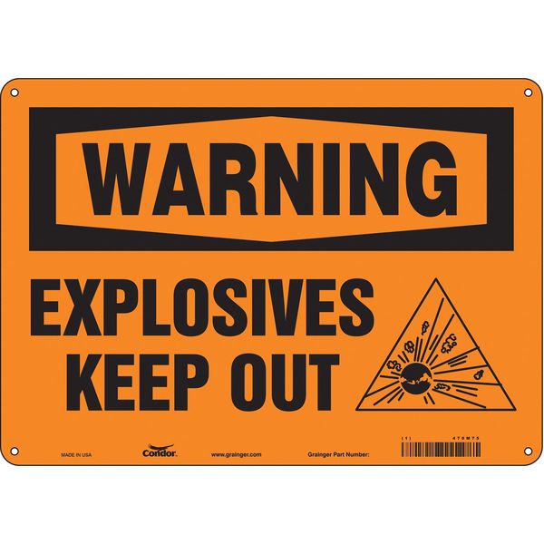 Safety Sign, 10 in Height, 14 in Width, Aluminum, Horizontal Rectangle, English, 470M75