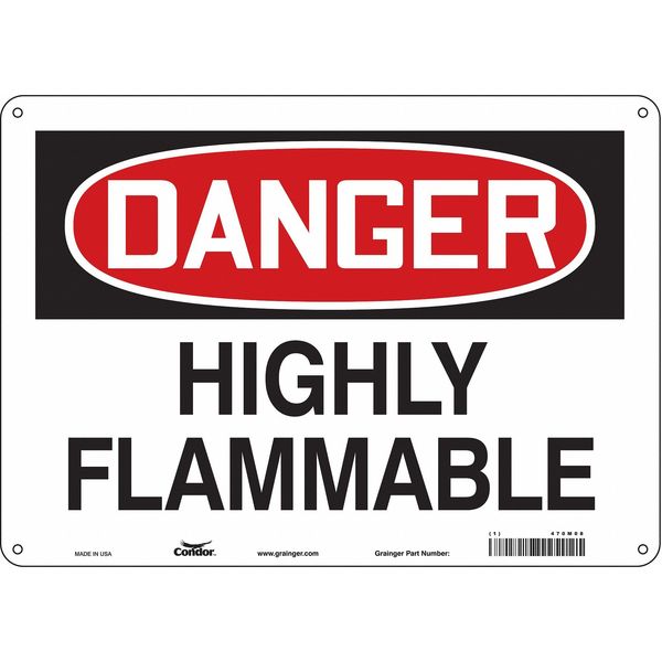 Safety Sign, 10 in Height, 14 in Width, Aluminum, Horizontal Rectangle, English, 470M08