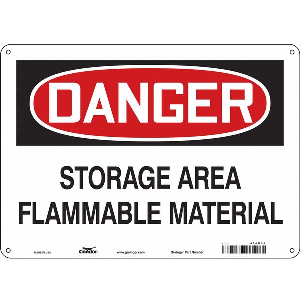 Safety Sign, 10 in Height, 14 in Width, Aluminum, Horizontal Rectangle, English, 470M38