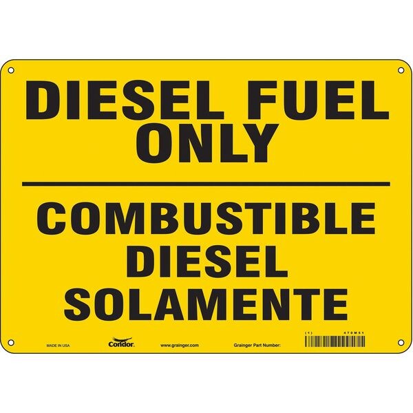 Safety Sign, 10 in H, 14 in W, Horizontal Rectangle, English, Spanish, 470M51
