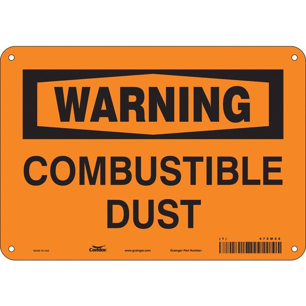 Safety Sign, 7 in Height, 10 in Width, Aluminum, Vertical Rectangle, English, 470M68