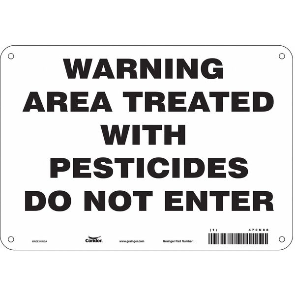 Safety Sign, 7 in Height, 10 in Width, Aluminum, Vertical Rectangle, English, 470N88