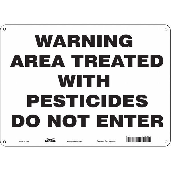 Safety Sign, 10 in Height, 14 in Width, Aluminum, Horizontal Rectangle, English, 470N89