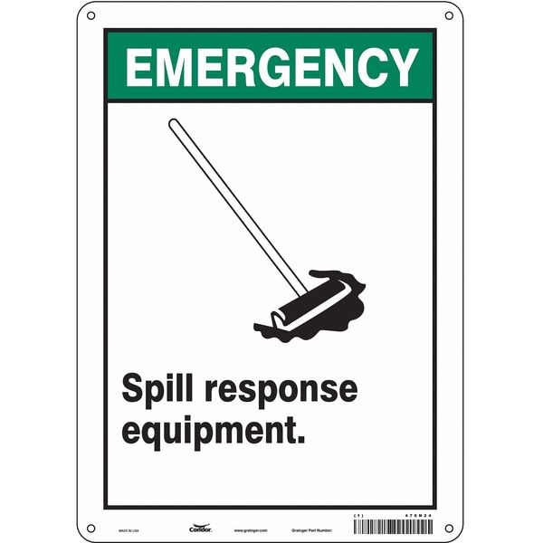 Safety Sign, 14 in Height, 10 in Width, Aluminum, Vertical Rectangle, English, 470N24