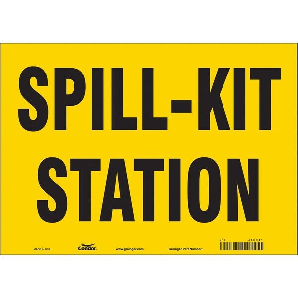 Safety Sign, 10 in Height, 14 in Width, Vinyl, Horizontal Rectangle, English, 470N41