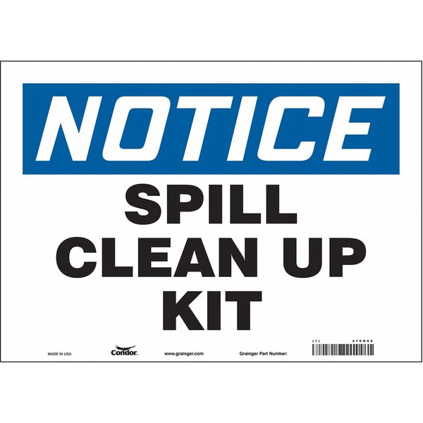Safety Sign, 10 in Height, 14 in Width, Vinyl, Horizontal Rectangle, English, 470N66