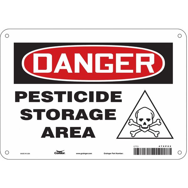 Safety Sign, 7 in Height, 10 in Width, Aluminum, Vertical Rectangle, English, 470P02