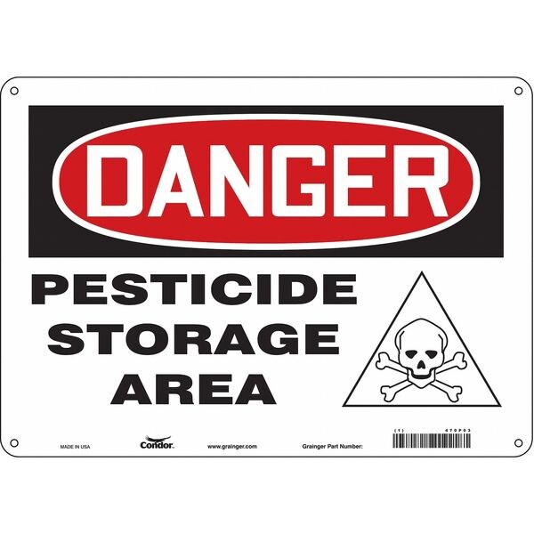 Safety Sign, 10 in Height, 14 in Width, Aluminum, Horizontal Rectangle, English, 470P03