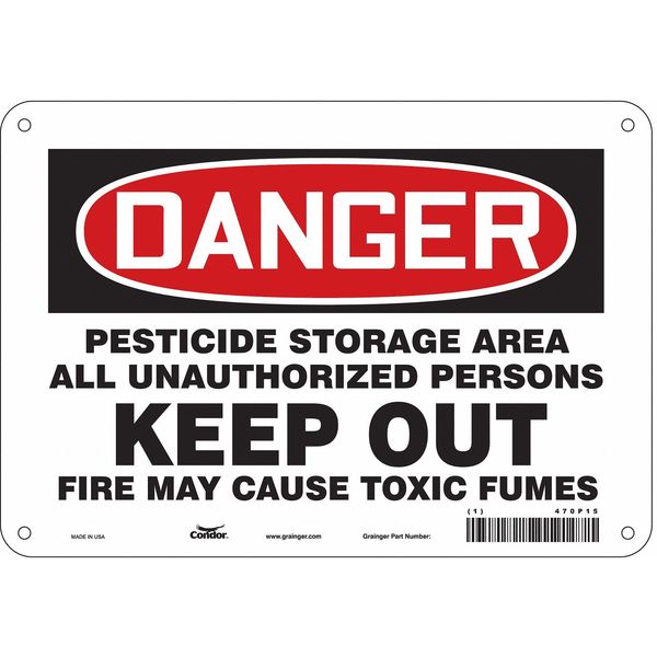 Safety Sign, 7 in Height, 10 in Width, Aluminum, Vertical Rectangle, English, 470P15