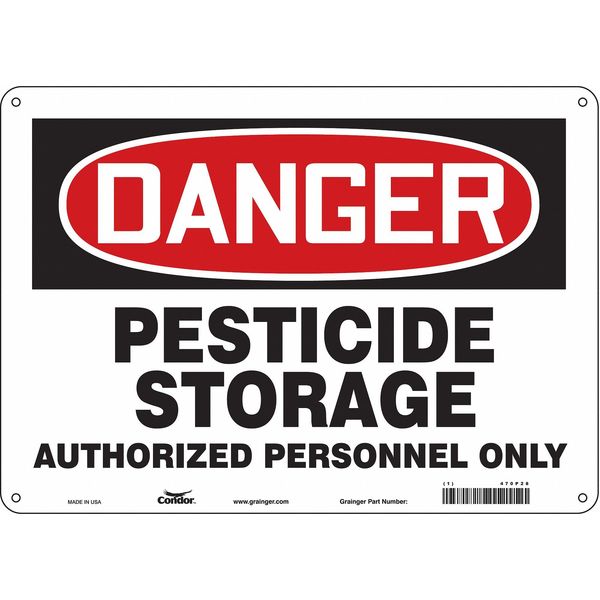 Safety Sign, 10 in Height, 14 in Width, Aluminum, Horizontal Rectangle, English, 470P28