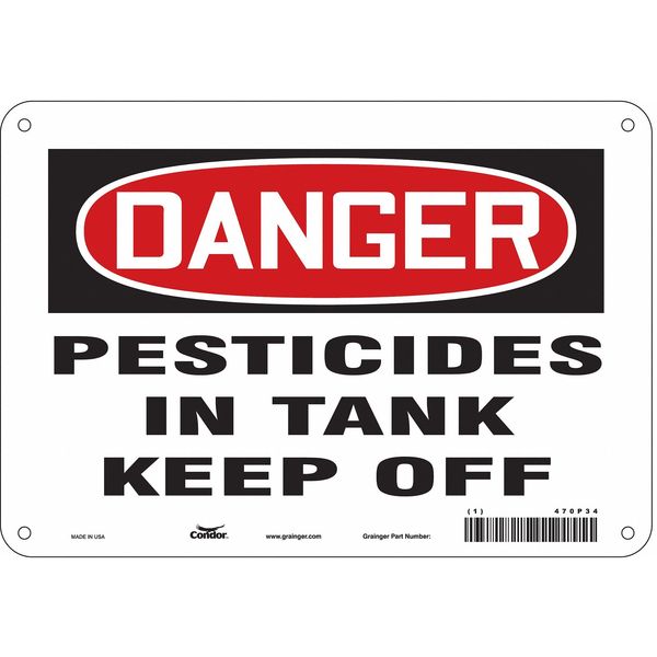 Safety Sign, 7 in Height, 10 in Width, Aluminum, Vertical Rectangle, English, 470P34