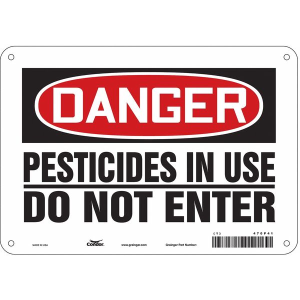 Safety Sign, 7 in Height, 10 in Width, Aluminum, Vertical Rectangle, English, 470P41