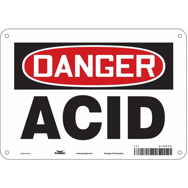 Safety Sign, 7 in Height, 10 in Width, Aluminum, Vertical Rectangle, English, 470R70