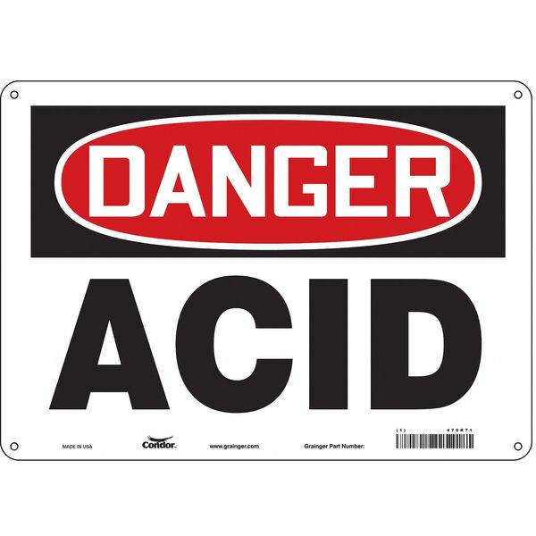Safety Sign, 10 in Height, 14 in Width, Aluminum, Horizontal Rectangle, English, 470R71