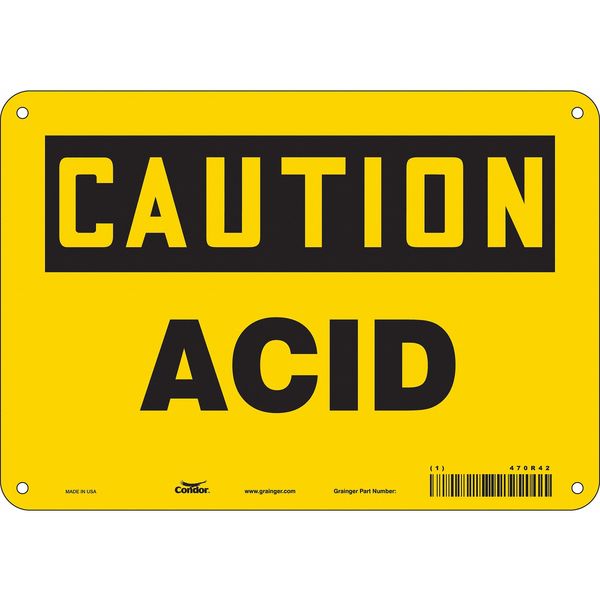 Safety Sign, 7 in Height, 10 in Width, Aluminum, Vertical Rectangle, English, 470R42