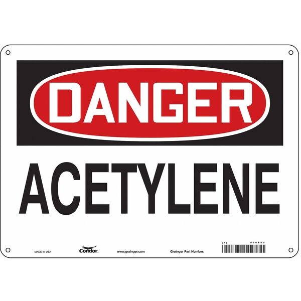 Safety Sign, 10 in Height, 14 in Width, Aluminum, Horizontal Rectangle, English, 470R50