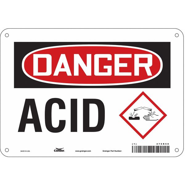 Safety Sign, 7 in Height, 10 in Width, Aluminum, Vertical Rectangle, English, 470R58