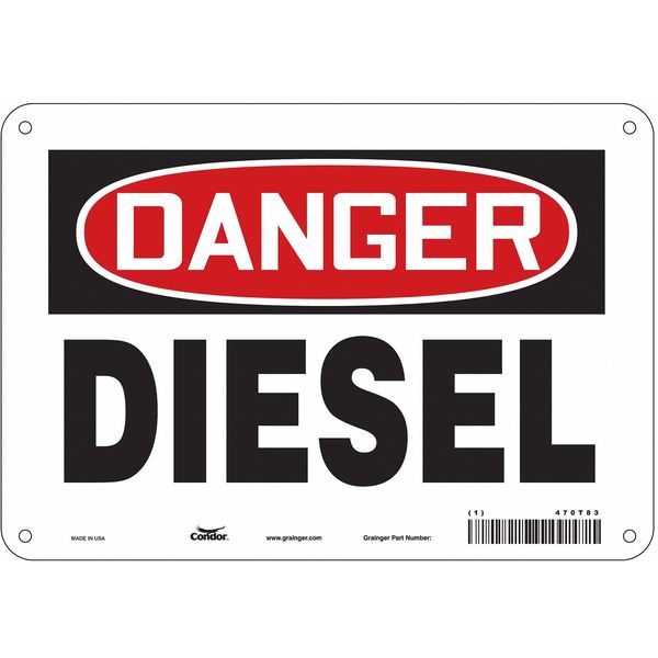Safety Sign, 7 in Height, 10 in Width, Aluminum, Vertical Rectangle, English, 470T83