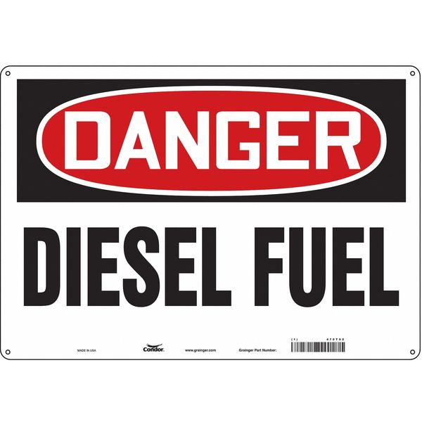 Safety Sign, 14 in H, 20 in W, Horizontal Rectangle, English, 470T92