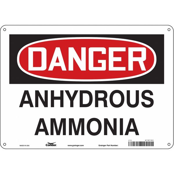 Safety Sign, 10 in Height, 14 in Width, Aluminum, Horizontal Rectangle, English, 470T02