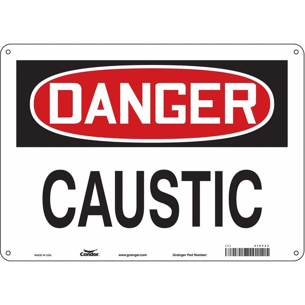 Safety Sign, 10 in Height, 14 in Width, Aluminum, Horizontal Rectangle, English, 470T23