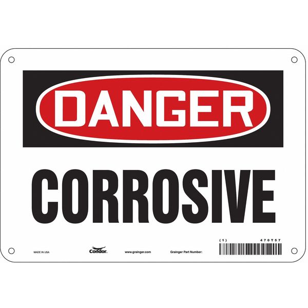 Safety Sign, 7 in Height, 10 in Width, Aluminum, Vertical Rectangle, English, 470T57