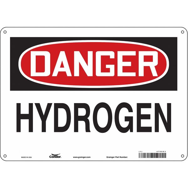 Safety Sign, 10 in Height, 14 in Width, Aluminum, Horizontal Rectangle, English, 470U83