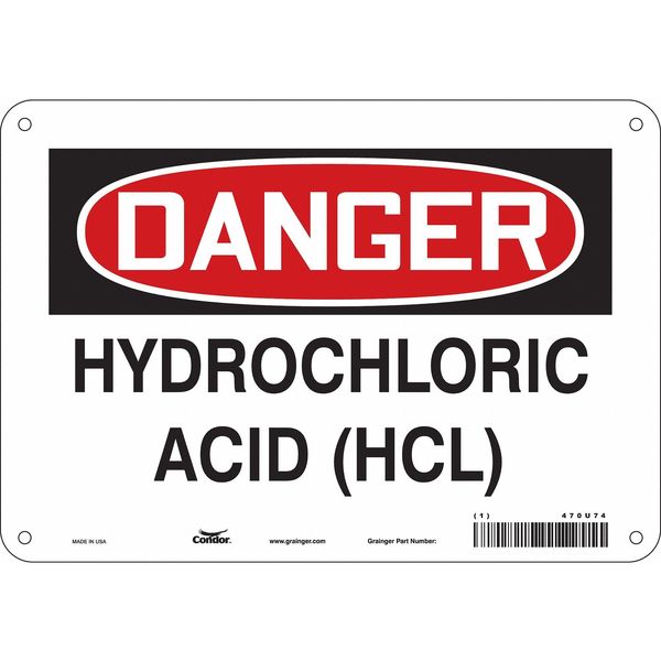 Safety Sign, 7 in Height, 10 in Width, Aluminum, Vertical Rectangle, English, 470U74