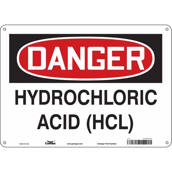 Safety Sign, 10 in Height, 14 in Width, Aluminum, Horizontal Rectangle, English, 470U75