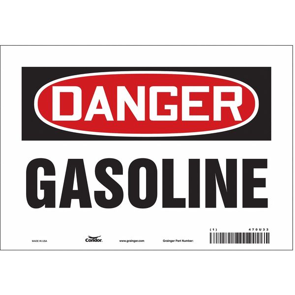 Safety Sign, 7 in Height, 10 in Width, Vinyl, Vertical Rectangle, English, 470U33