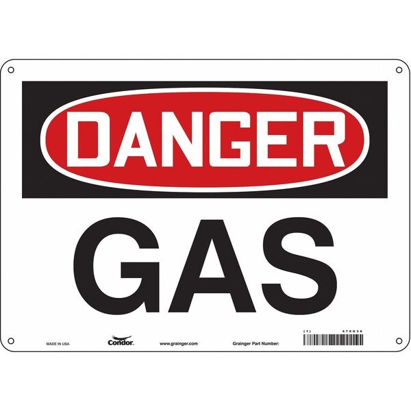 Safety Sign, 10 in Height, 14 in Width, Aluminum, Horizontal Rectangle, English, 470U36