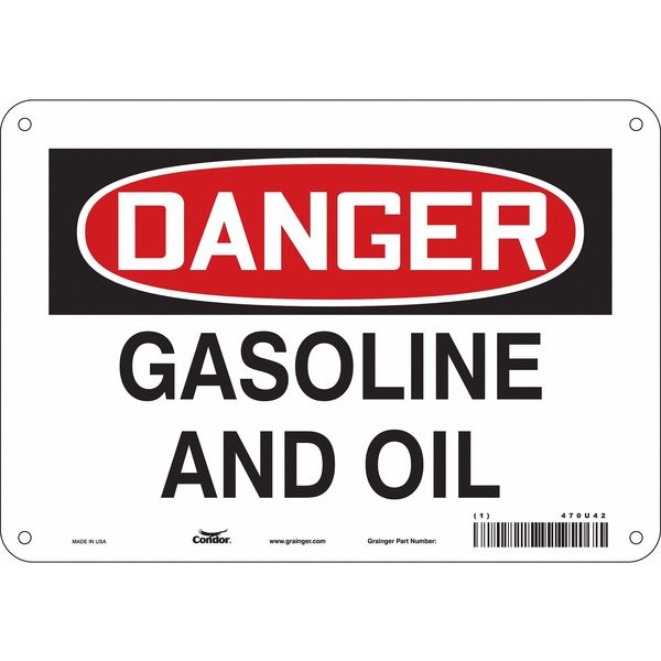 Safety Sign, 7 in Height, 10 in Width, Aluminum, Vertical Rectangle, English, 470U42